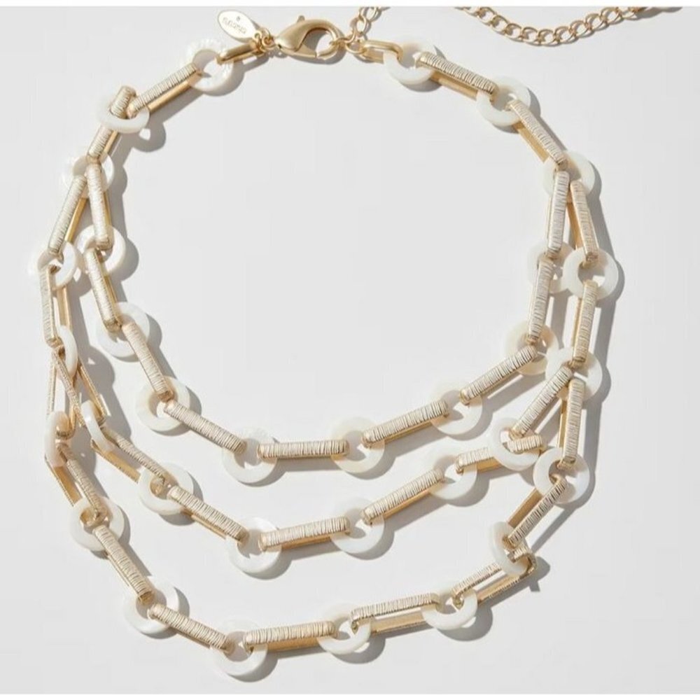 Chico's Mother of Pearl Multistrand Contemporary Necklace $69